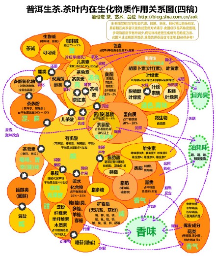 (旧稿)普洱生茶.茶叶内在生化物质作用关系图 Blog  茶叶 生茶 生化 物质 普洱 旧稿 内在 关系 作用   [ 潘俊宏 Arttopan -艺术家 artist ]